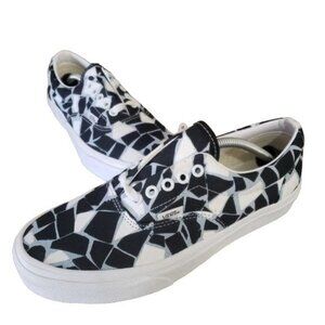 New Vans Era Mosaic Checkerboard Black Blue White Sneakers